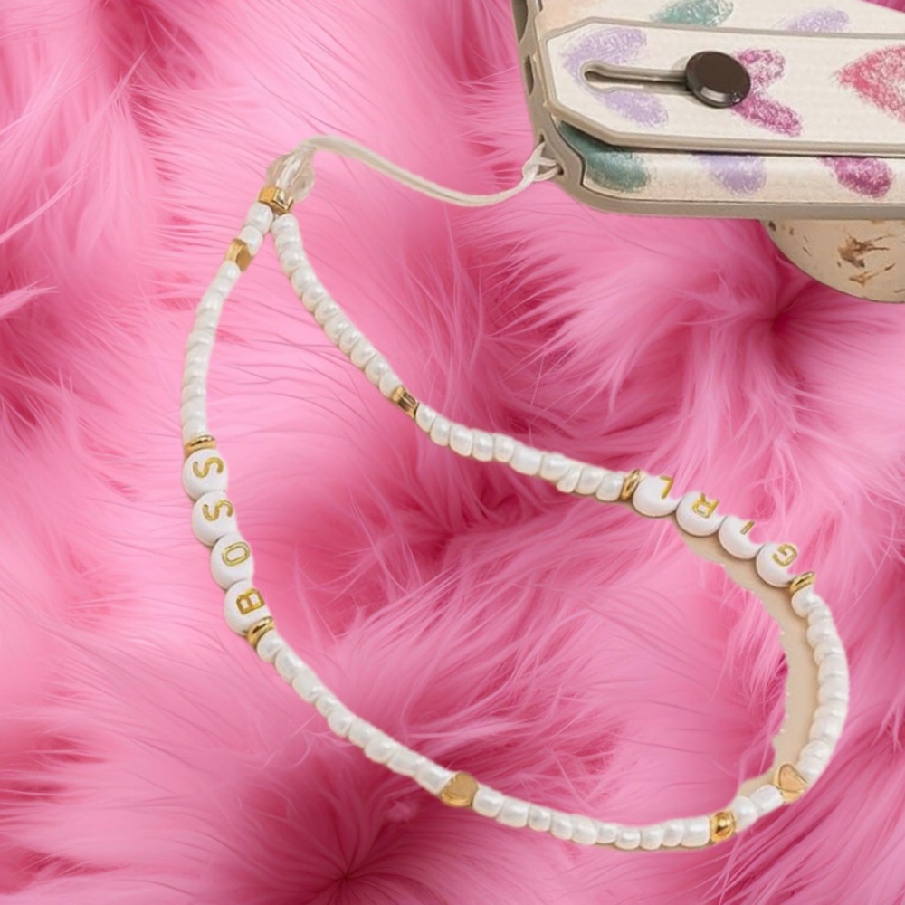 Pearl & Gold Phone Lanyard Strap